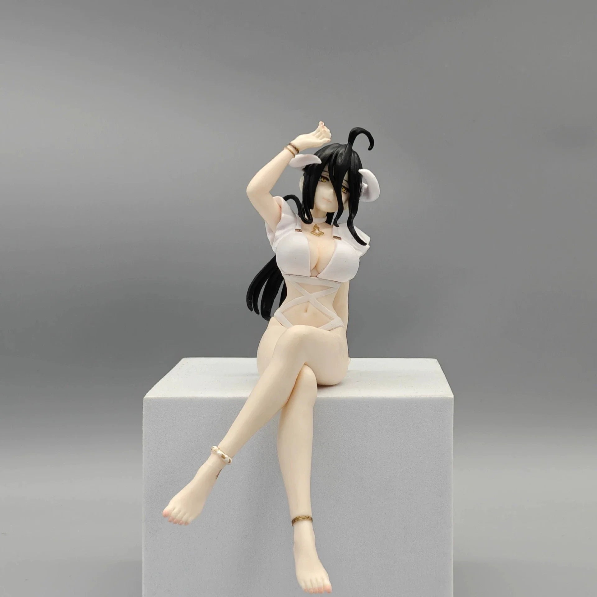 Overlord Albedo Anime Figure 16cm White Swimsuit Models Collection Ornaments Action Noodle Stopper Model PVC Collectible Toy