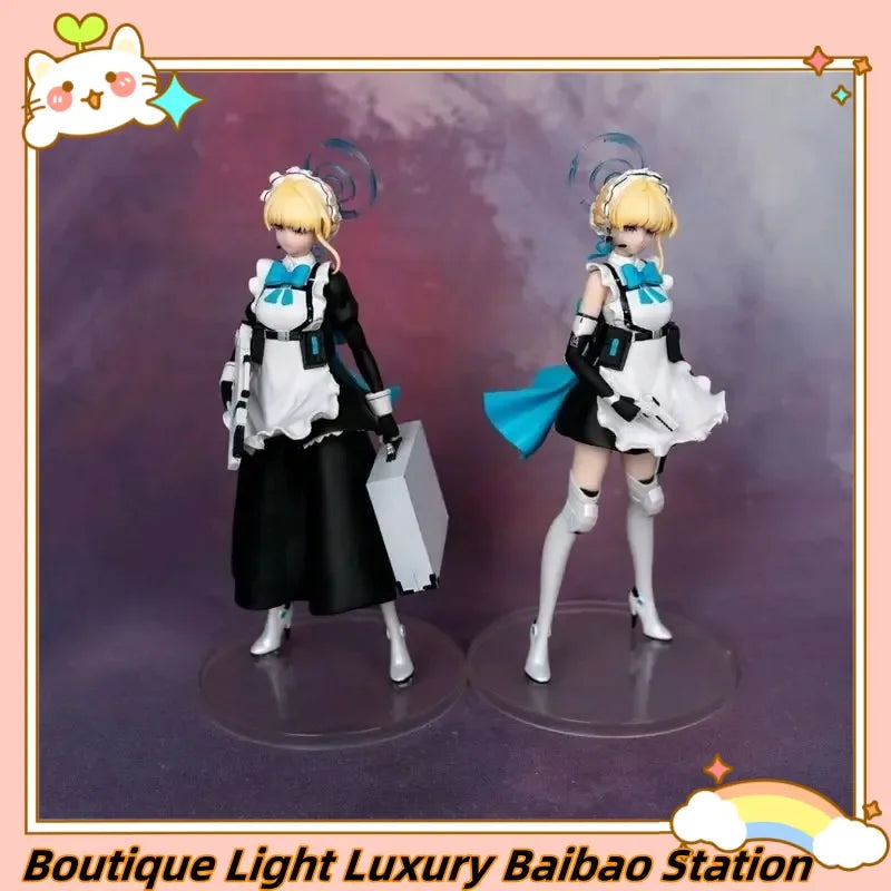 Baibao Station Blue Archive Toki Asukama Figur Statue Maid Kleid Lange Kurze Rock Version Stehende Pose Desktop Dekoration Geschenk