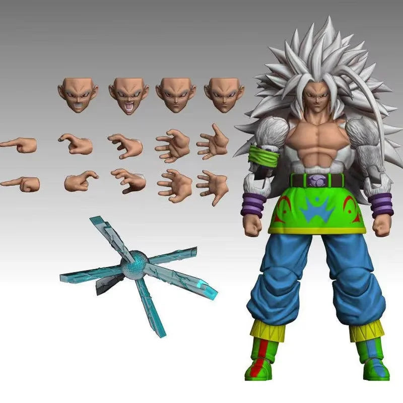 Black Hole Toys Dragon Ball Anime SHF Super Saiyan 5 Ssj5 Son Goku Son Gohan White Hair Son Goku Action Figure Collection Model