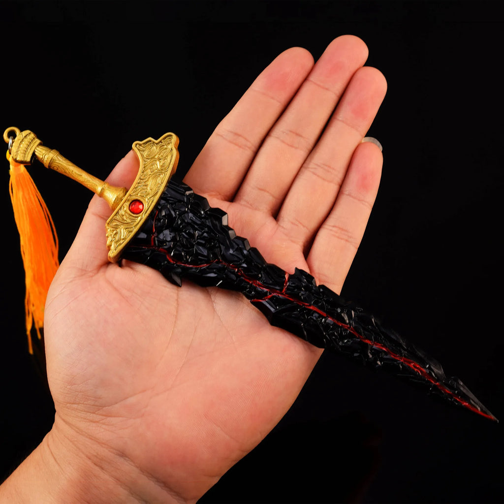22cm Maliketh's Black Blade Eldenn Metal Sword Ring ER,Game Replica Model Action Figure,Ornaments Collections Boys Gifts