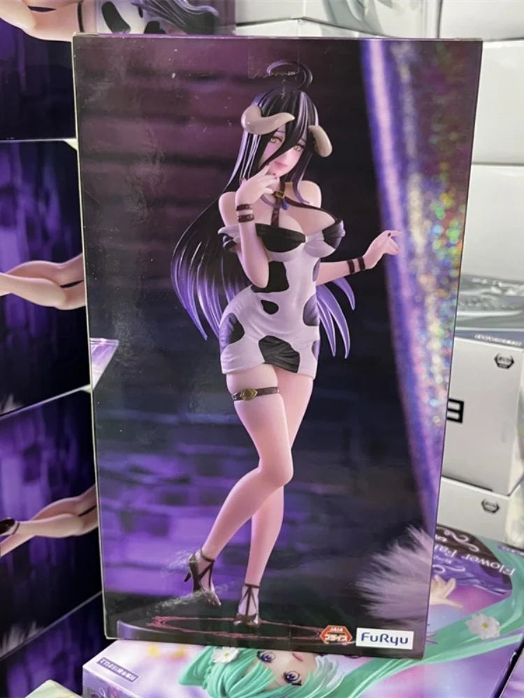 Original FuRyu Trio-Try-iT Figure Overlord Albedo Mini Dress, Cow Print Ver. Garage Kit Collection Series Anime Figure toy