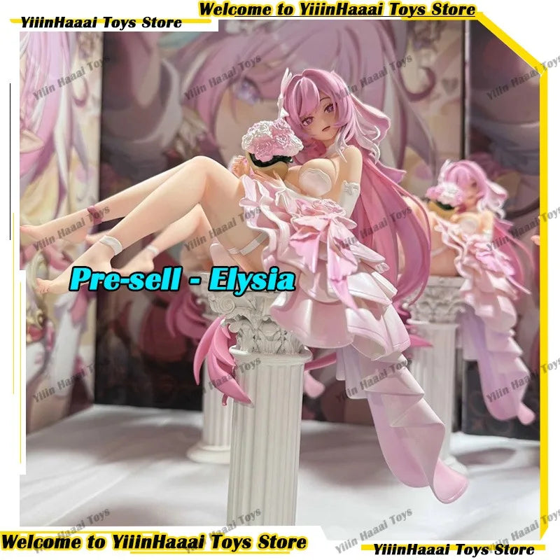 Neue Elysia Figuren Honkai Impact 3 Anime Figurenkollektion Deko Ornament Spielzeug 1/6 Mädchen Hochzeitskleid Maßgeschneidertes Geburtstagsgeschenk PVC