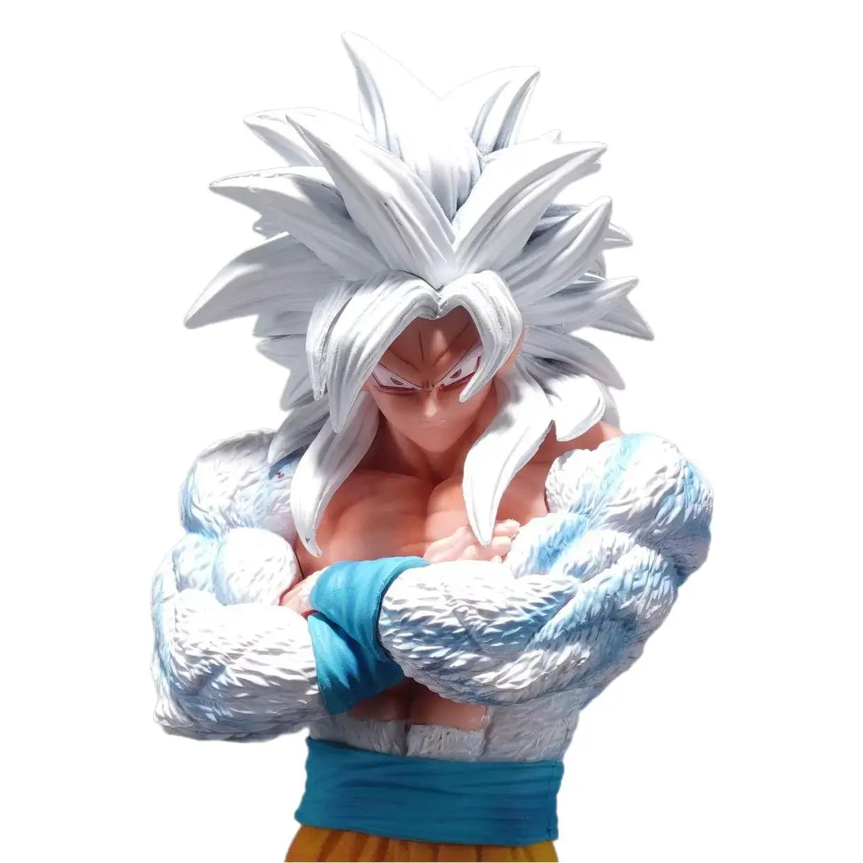 Super Saiyan Super Five Goku White Hair Double Headed Statue Collectible Action Figure Boxed Standing Sculpture Toy