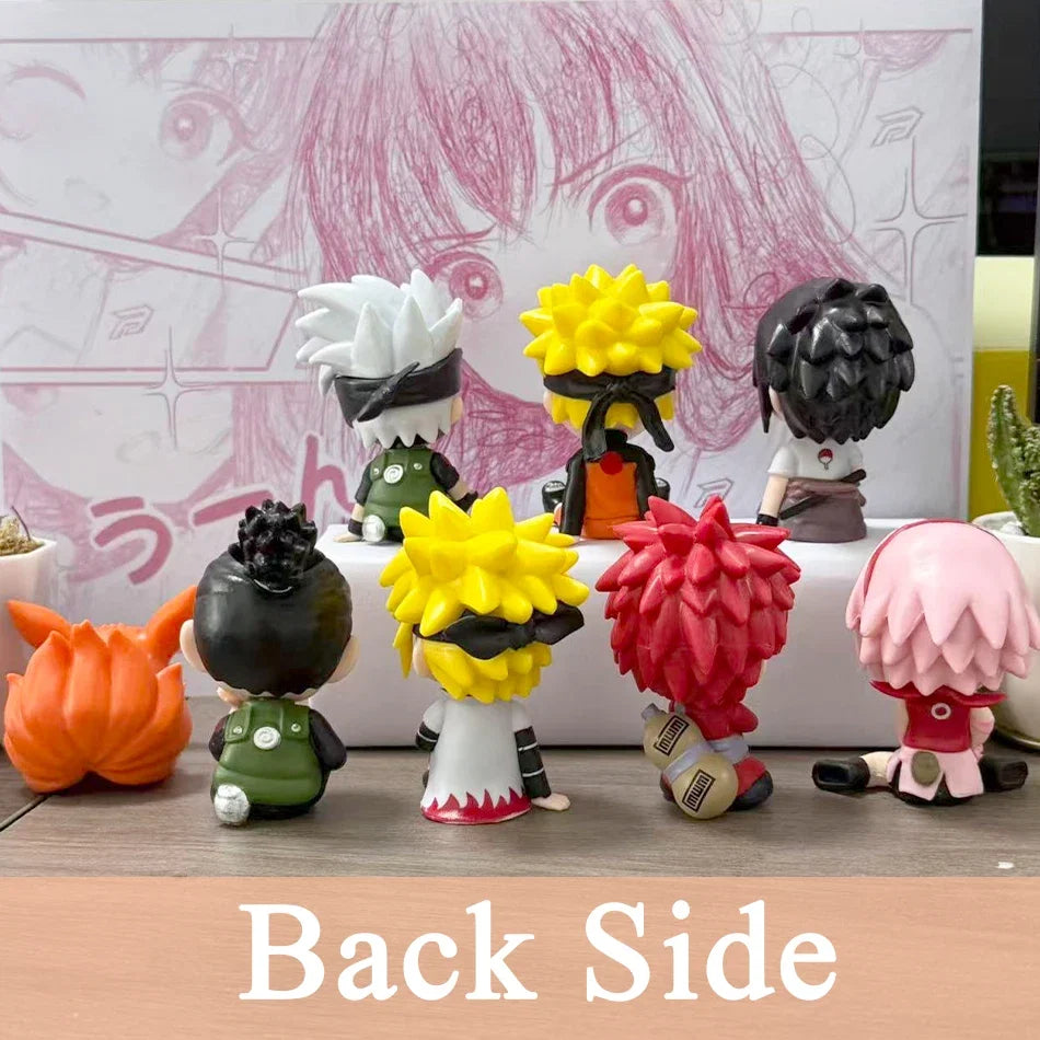 Popular Naruto Anime Figures Kakashi Action Figures Q Version Models Cute Sasuke Itachi Figures Car Decoration Accessories Toys
