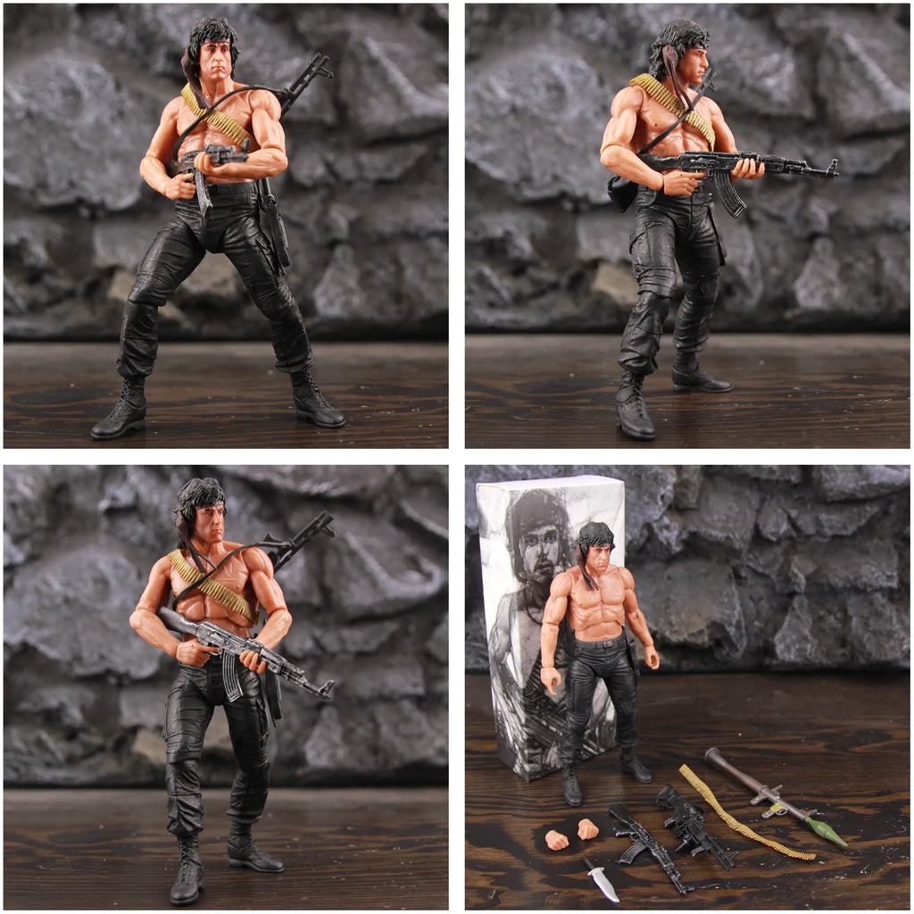 Classic Movie First Blood Ron Kim John J.R Rambo 7" Action Figure Special Forces Soldier Avenger Sylvester Film Toys Doll Model
