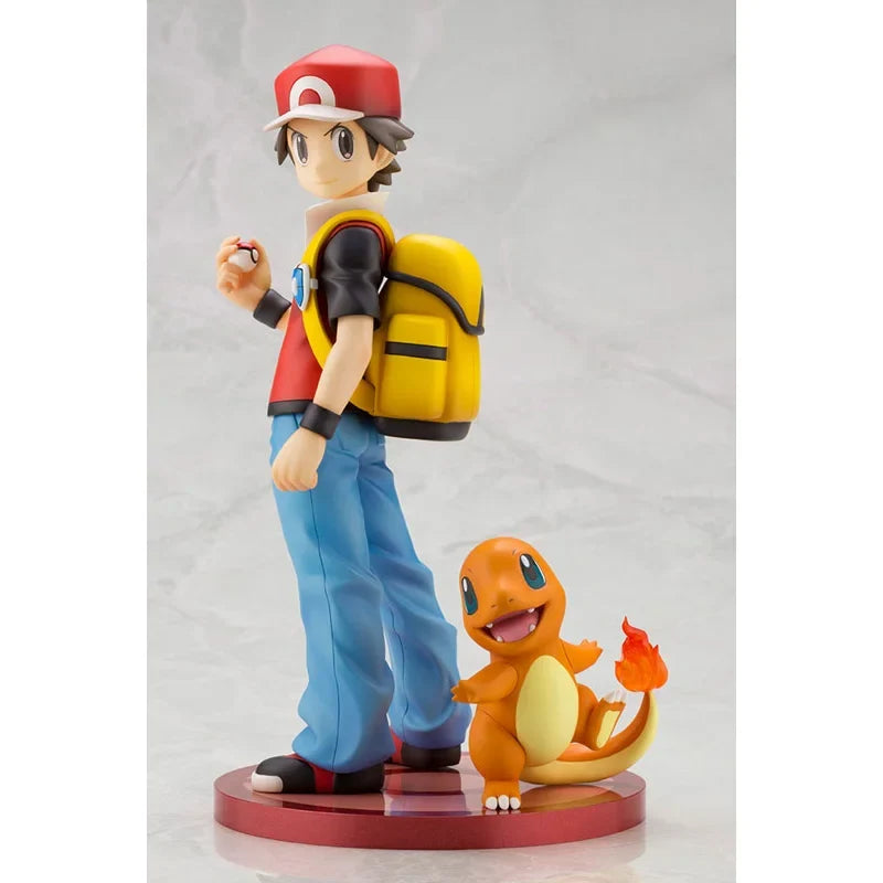 Original Kotobukiya 1/8 ARTFX J Pokemon Series Red with Charmander In Stock Anime Action Collection Figures Model Toys