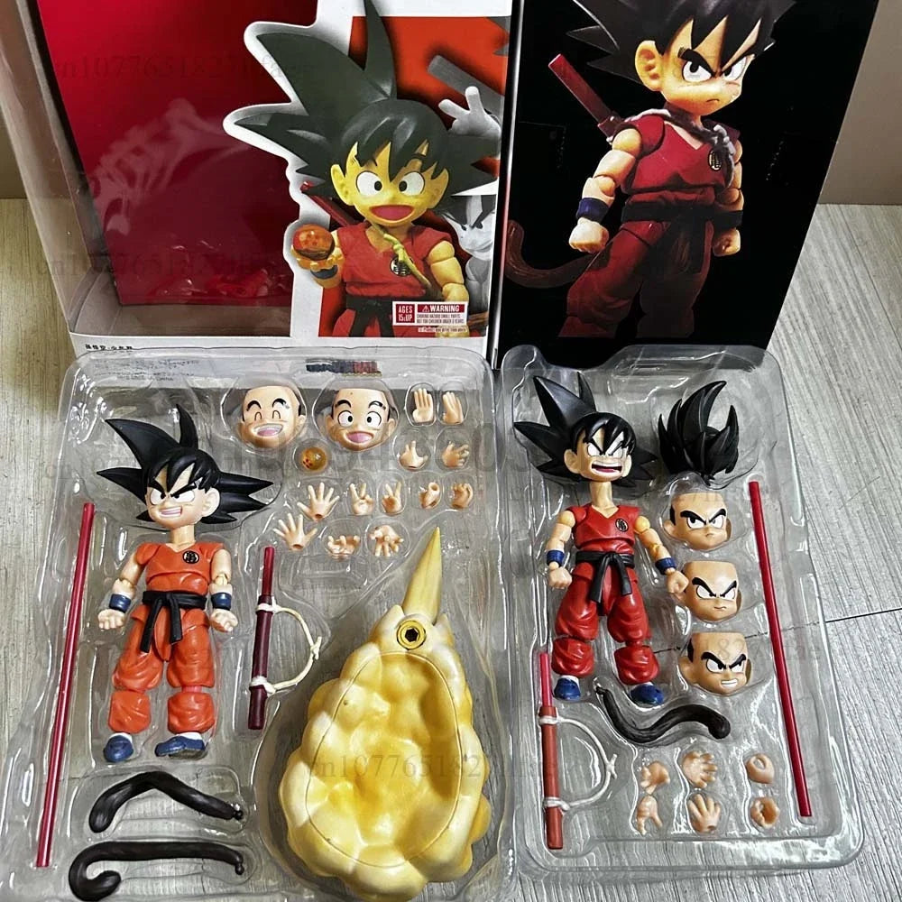 SHF Dragon Ball Z Son Goku Gk Somersault Cloud Son Goku Innocent Challenger Childhood Action Figure Model Toy Bookshelf Ornament