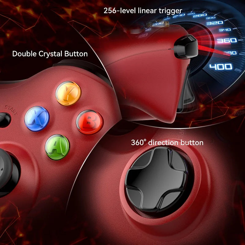 Gamepad For Xbox 360/Slim/Window 7/8/10 2.4G Wireless Controller Gaming Joystick 6-Axis Gyro Dual Vibration Game Remote Control
