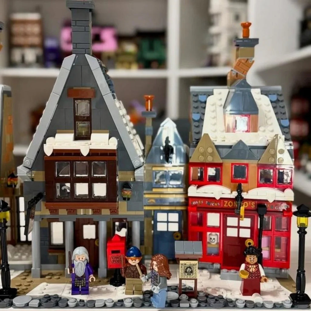 3228pcs Bricks Hogsmeade 76457 Building Blocks Winter Village Street View Model Assemble Toys Movie Children Christmas Gifts