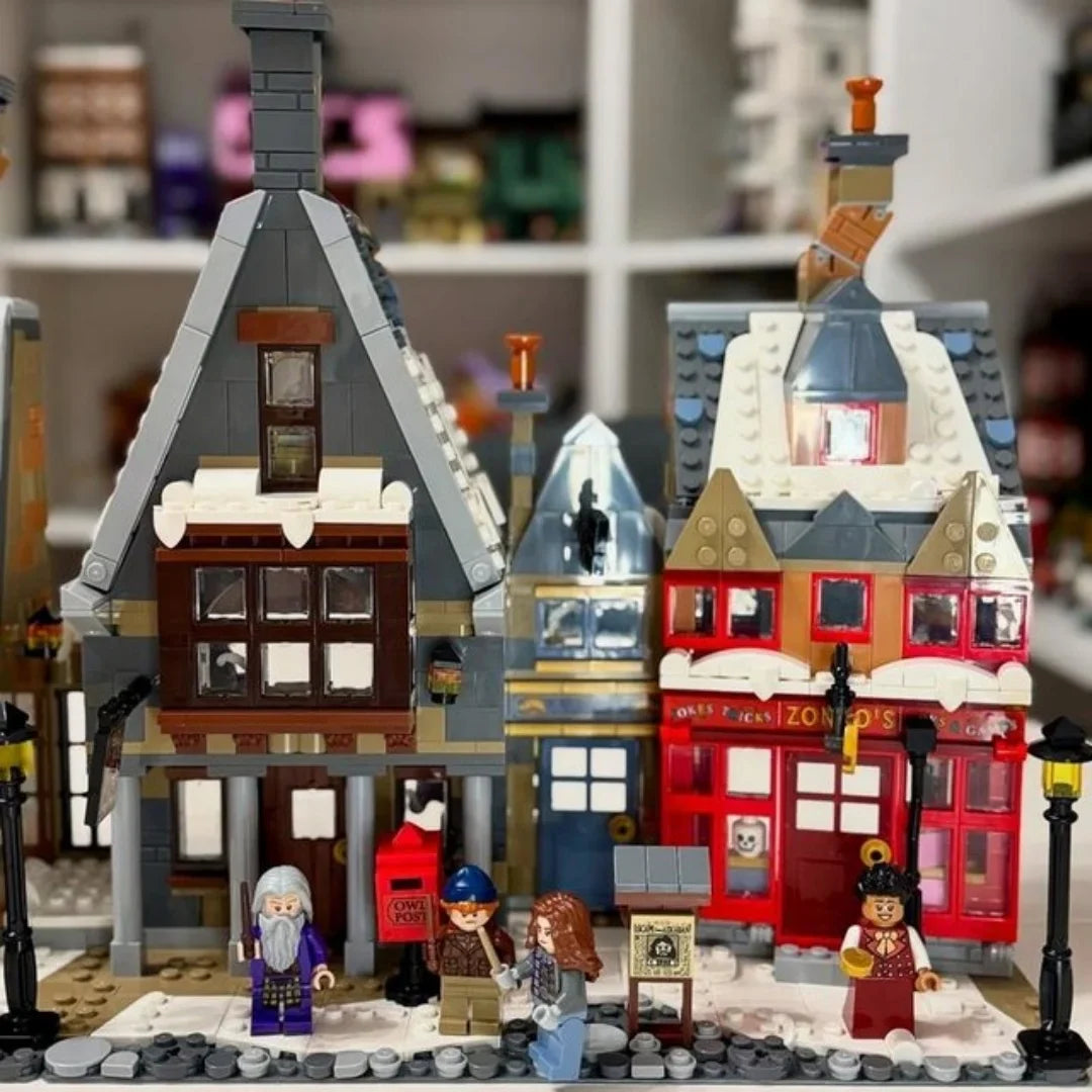 3228pcs Bricks Hogsmeade 76457 Building Blocks Winter Village Street View Model Assemble Toys Movie Children Christmas Gifts