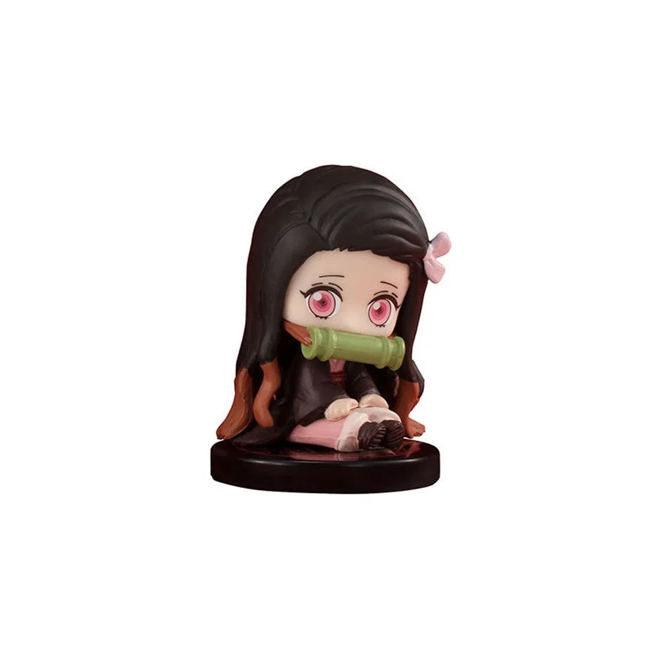 Q Posket Demon Slayer Figure Wholesale Mini Figurine 5Pcs 15Pcs Sets Kimetsu No Yaiba Small PVC Dolls Desktop Decoration Toys
