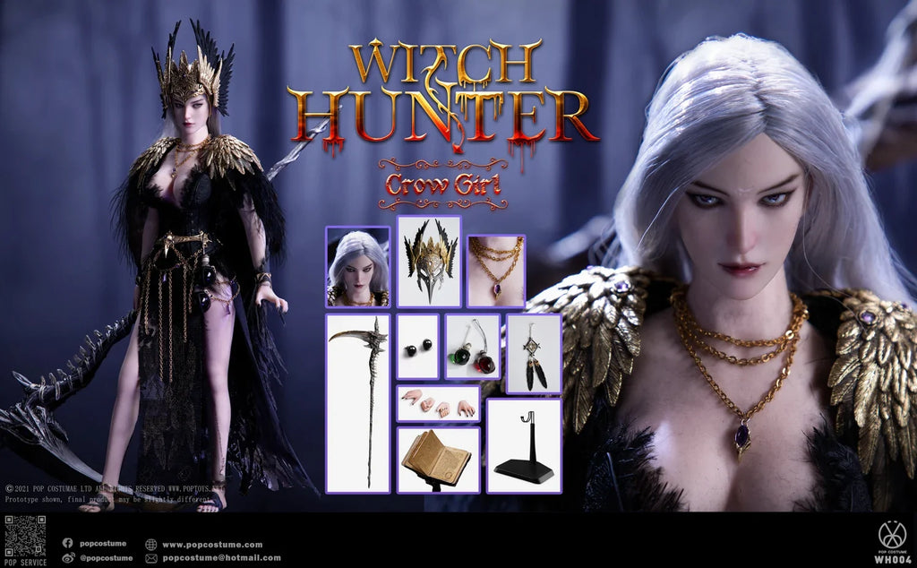 【 in Stock 】 POP COSTUME Original 1/6 WH004 Witch Hunter - Crow Female Solo Doll Doll Model Toy Boy Gift Collection