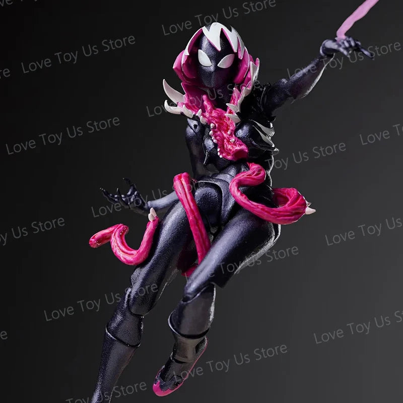 NEW KO KAIYODO REVOLTECH SPIDERMAN GWENOM Anime Action Figures Revoltech Amazing Yamaguchi Gwenom Venomized Gwen Stacy Model Toy
