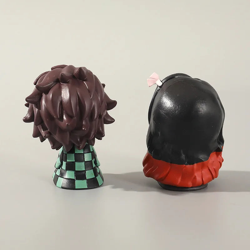 8/9cm Anime Cute Q Versão Demon Slayer Action Figure Sentada Tanjiro Kamado Nezuko PVC Action Model Kid Toy Gift