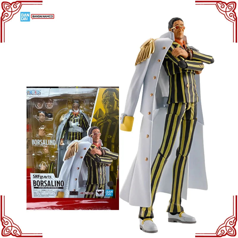 In Stock Genuine Bandai One Piece Model Kit SHF Kizaru Borsalino Future Island Egghead Anime Action Figure Collection Model Toys