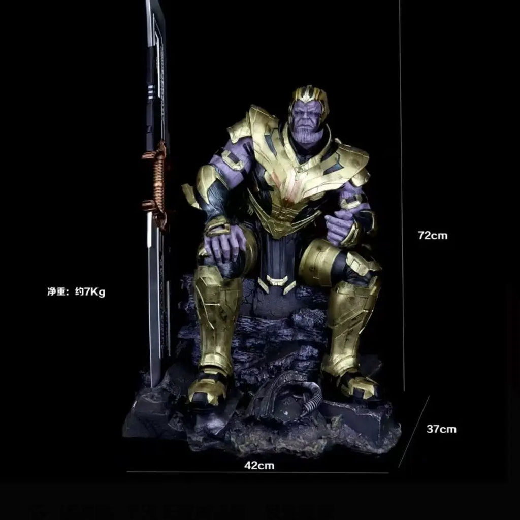 Marvel Thanos Sitzende Harz-Actionfigur, große Größe mit austauschbarem Kopf, Statuen zum Sammeln, Geschenkspielzeug für Jungen