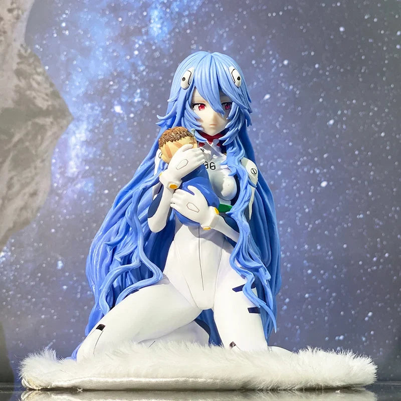 New Century New Theater Version Long Hair Kneeling Asuka Langley Beautiful Girl Anime Model Collectible Figure Gift