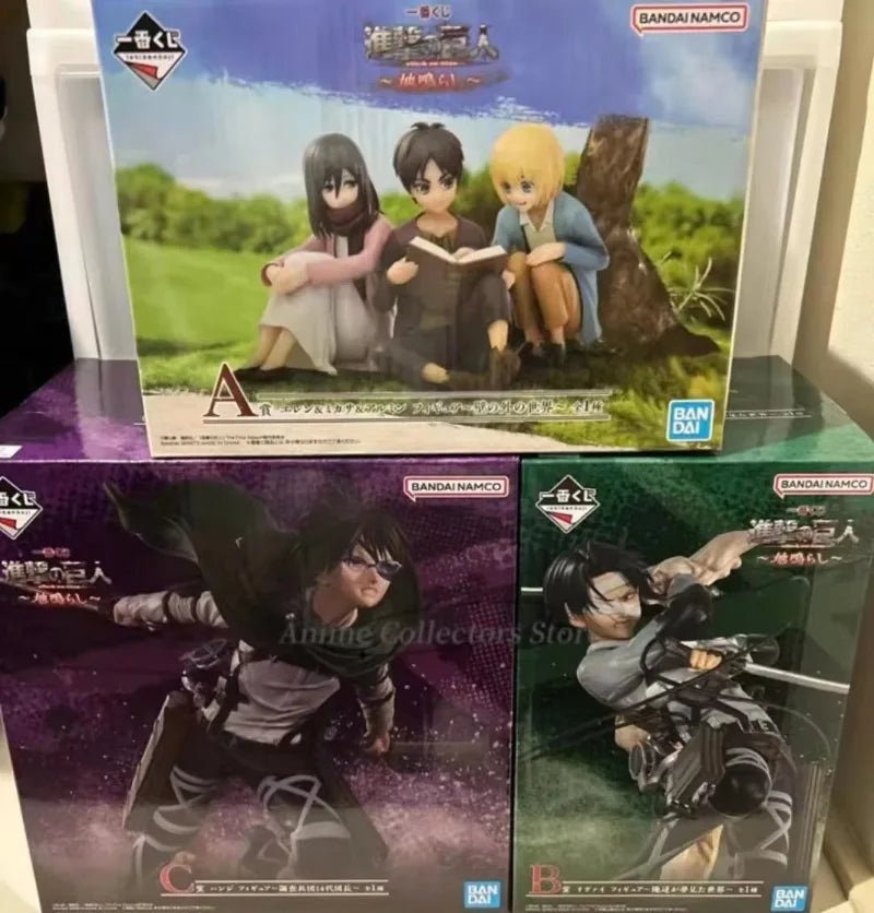 Bandai Original Anime Attack on Titan Ichiban Kuji Hange Zoe Levi Ackerman PVC Action Figure Model Collectible Toys Boys Gift