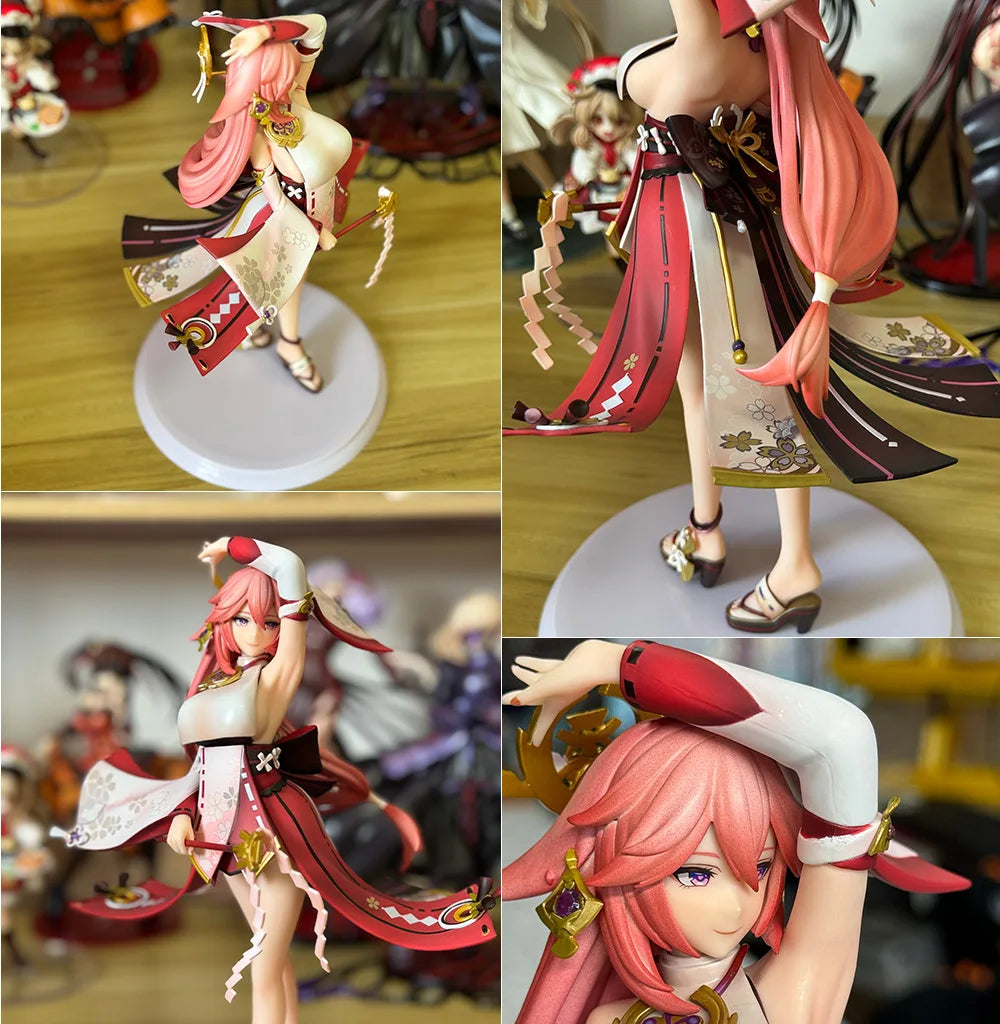 Hot Genshin Impact Figure Yae Miko Anime Figures Kawaii Girl Anime Peripheral Statue Collectible Customized Model Desk Gift