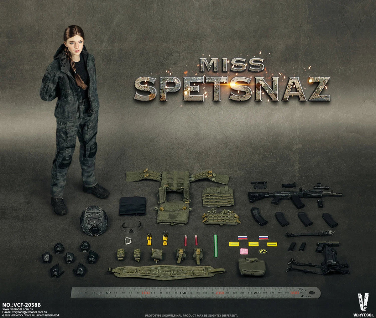 VERYCOOL VCF-2058 1/6 MCB Russian Special Combat Women Soldier Figure Model 12'' Female Action Doll Full Set Collectible Toy