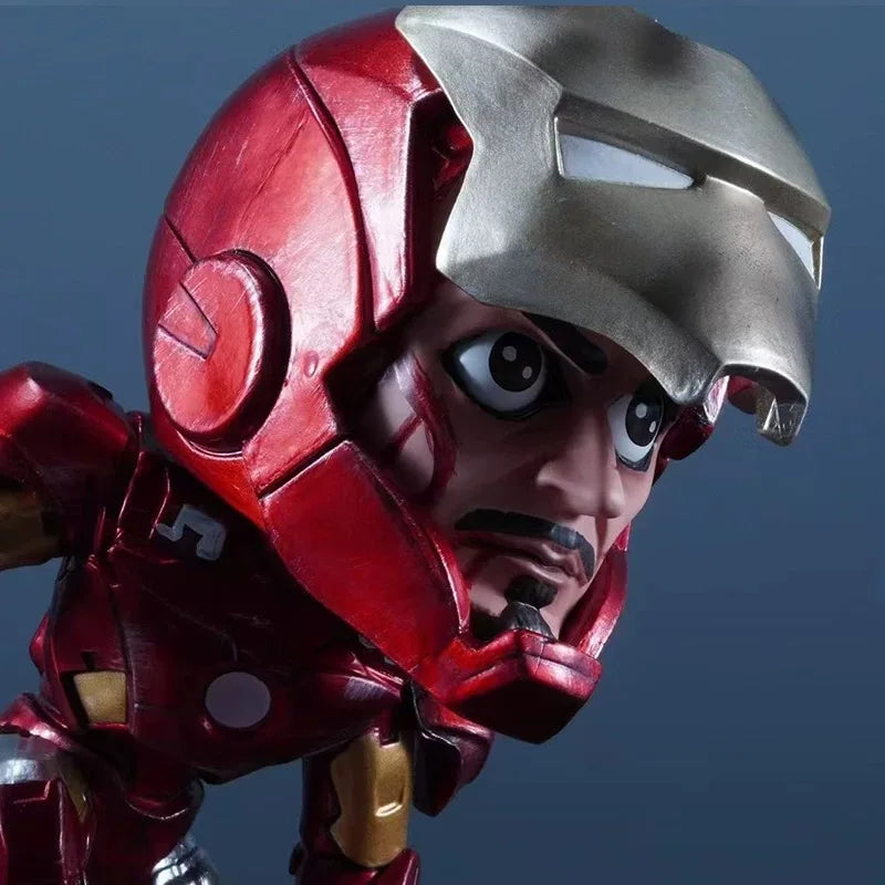 13cm/5.1in Anime The Avengers Figure Kneeling Iron Man Action Figures Pvc Statue Collection Model Toys Gifts