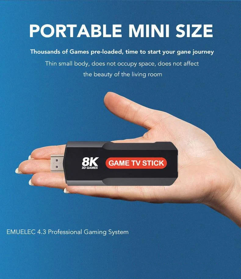 X2 Game Stick Classic 4K Retro Game 5G WiFi Video Game Console Wireless Handheld Gamepads Dual System(Game and TV System)