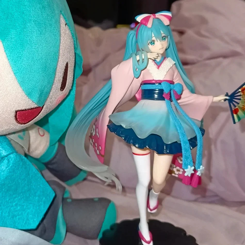 Hatsune Miku Desktop Cute Action Figure 25cm New Tokyo Series Kimono Anime Figurine Kawaii Girl Model Toy Gift