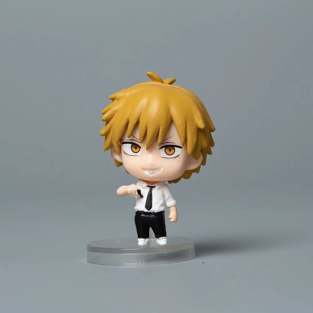 Chainsaw Man Denji Pochita Model Cute Ornament Anime Figure Makima Power Toy Collection Children New Year Gifts 6Pcs
