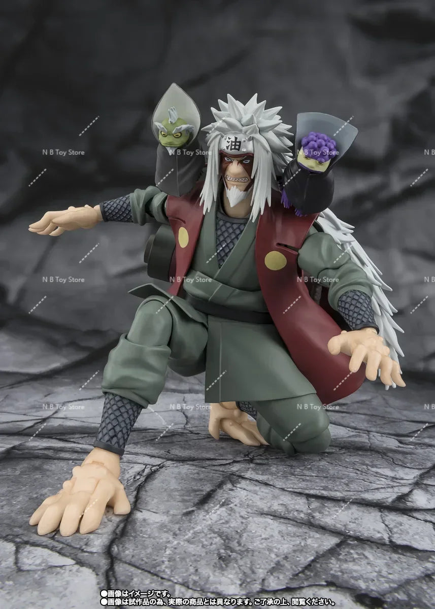 Original Bandai Naruto S.H.Figuarts JIRAIYA Hidden Leaf Heroic Master Sage Mode Sage Set PVC Figure Action Toys Collection Model