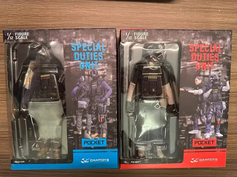 DAMTOYS PES007 PES008 1/12 Pocket Elite Series Hongkong SDU Fai Sir Sam Sir Male Soldier Action Figure Full Set Model Toys