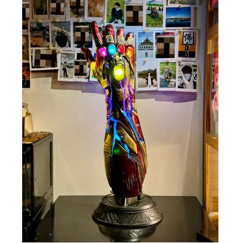 Avengers Endgame MK85 Infinity Gauntlet Replica 1:1 Scale Resin Statue with LED Light Premium Movie Prop Decor & Gift