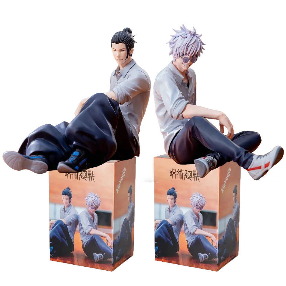 14cm New Gojo Satoru Anime Jujutsu Kaisen Action Figure Geto Suguru Seated Noodle Stopper Model Toys Japanese Dolls Hobbies Gift