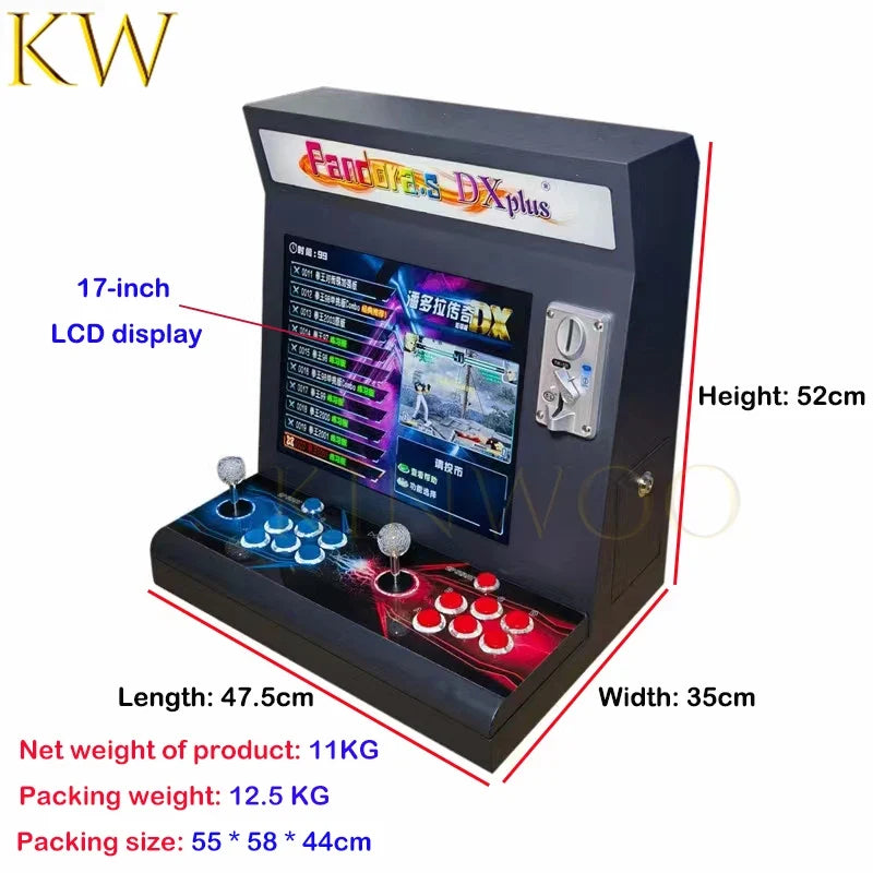 2024 17 Inch 3D Pandora SAGA DX Plus 20008 in 1 PCB Games Cabinet Joystick Button HDMI VGA Coin Slooter Arcade Console Bartop