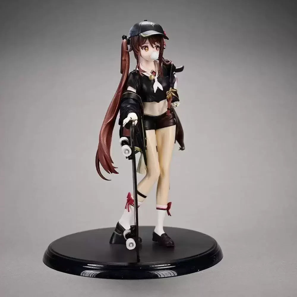 Anime Genshin Impact Hu Tao Actionfiguren Skateboard Mädchen Modell Puppen Sammlerstatue Trendiges Spielzeug Schreibtischdeko Geschenke