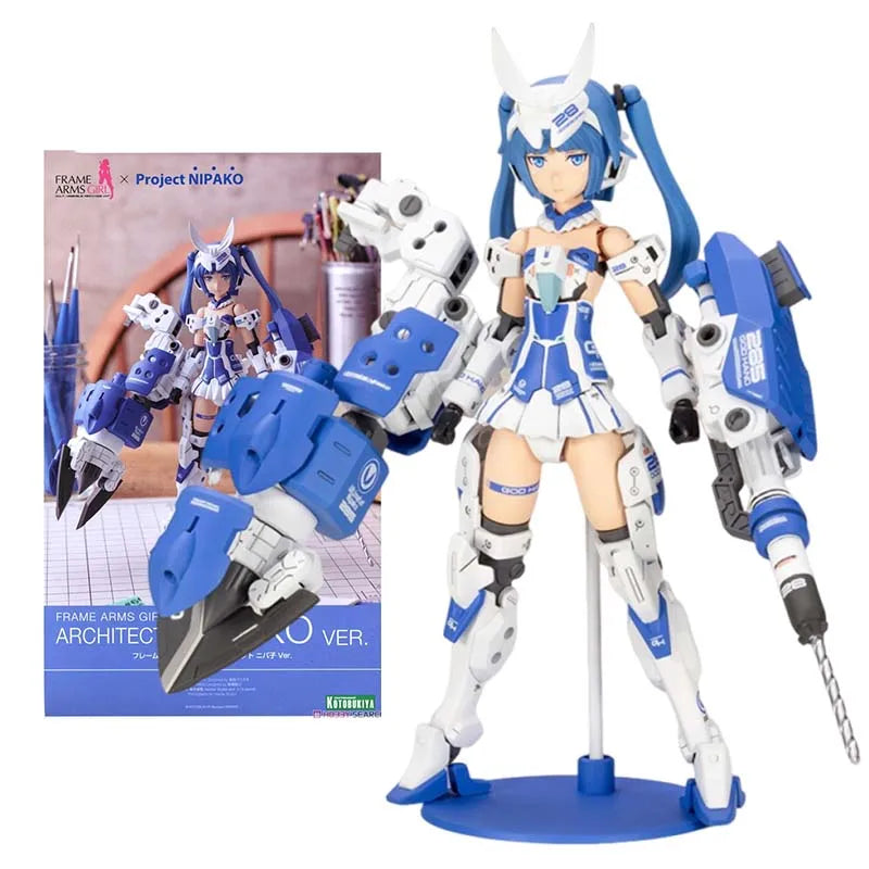 Kotobukiya Frame Arms Girl Model Kit FG089 Architect Nipako Anime Figure Building Kit Mobile Suit Girl Action Figures Toys Gift