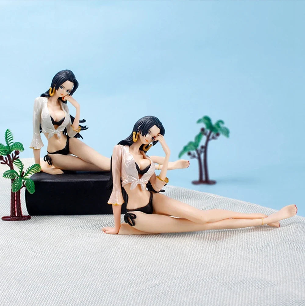 11CM Anime One Piece Boa·Hancock Figure GLITTER＆GLAMOURS Sitting Position Swimsuit Model Toy Gift Collection Action Figure PVC