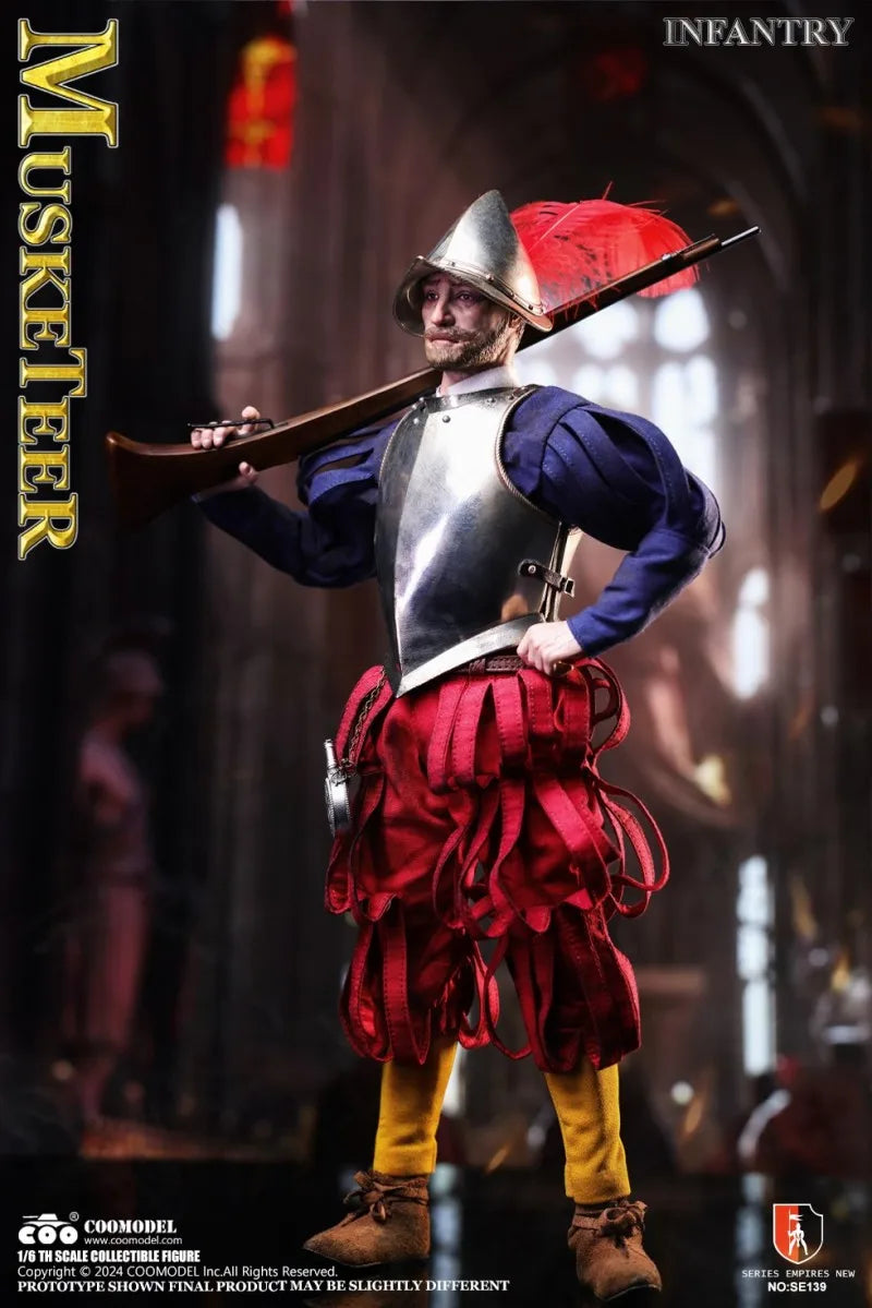 In Stock COOMODEL SE138 SE139 1/6 Male Spanish Soldier Warrior Musket Infantry Full Set Delicate 12in Action Figure Model