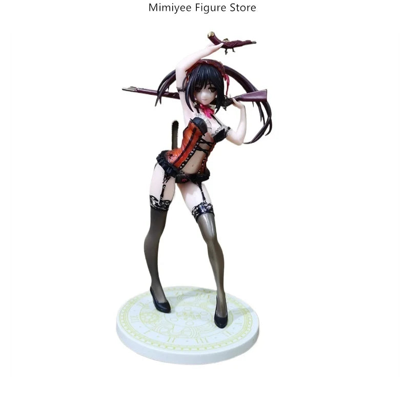 21cm Date A Live Kurumi Tokisaki Anime Twin Gun Girl Swimsuit Standing Pose PVC Figure Statue Desktop Decoration Gift
