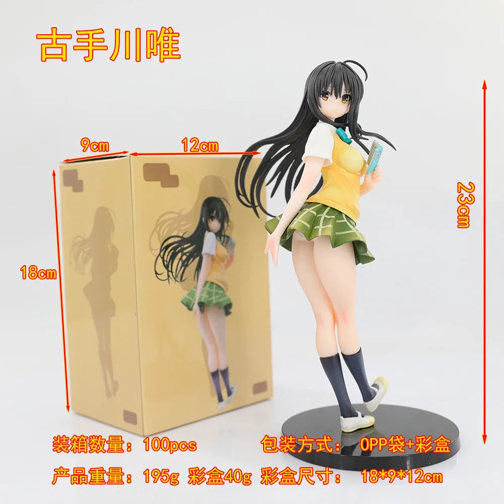BANDAI 23CM Anime To LOVEru Kotegawa Yui Figure School Uniform Dress Up Standing Model Toy Gift Collection Aciton Figure PVC 1/7