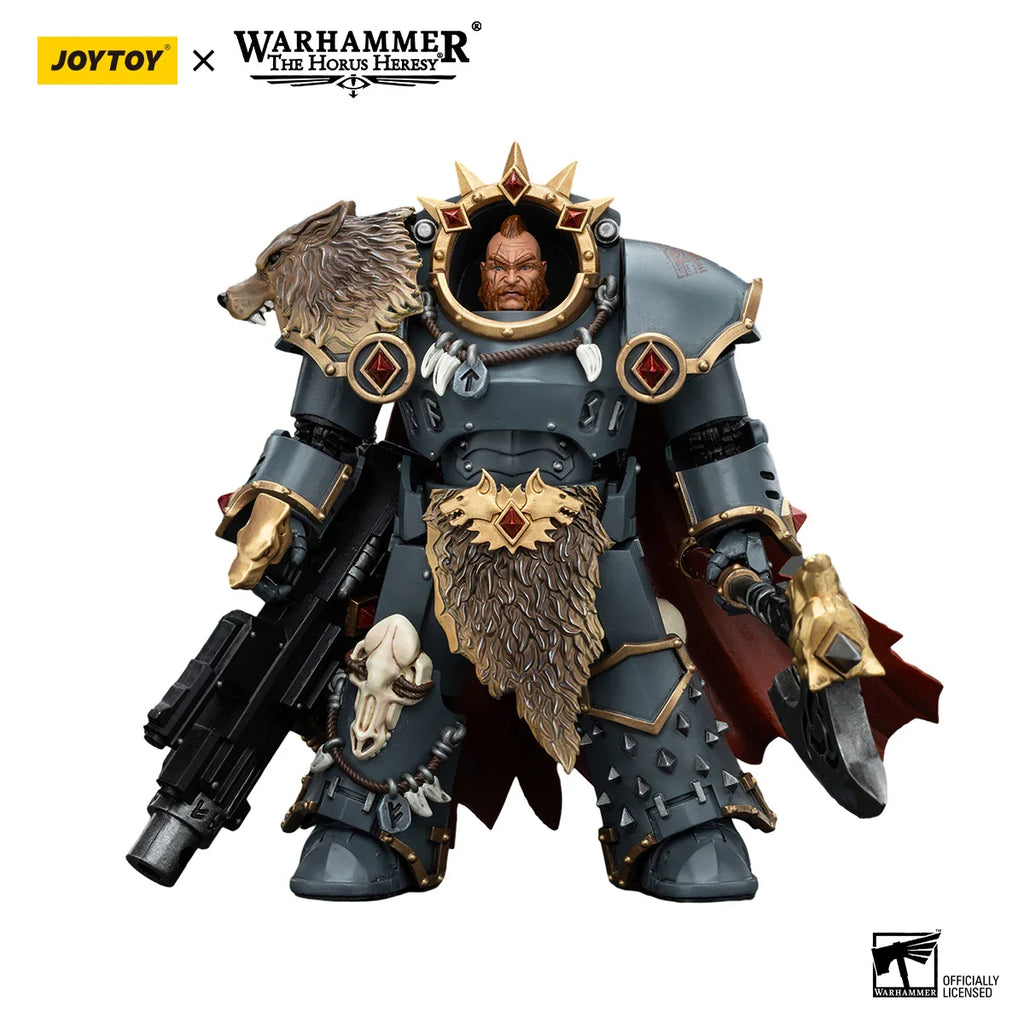 JOYTOY Warhammer 30K 1/18 Actionfigur Space Wolves Hvarl Rotklinge Anime Militärmodell