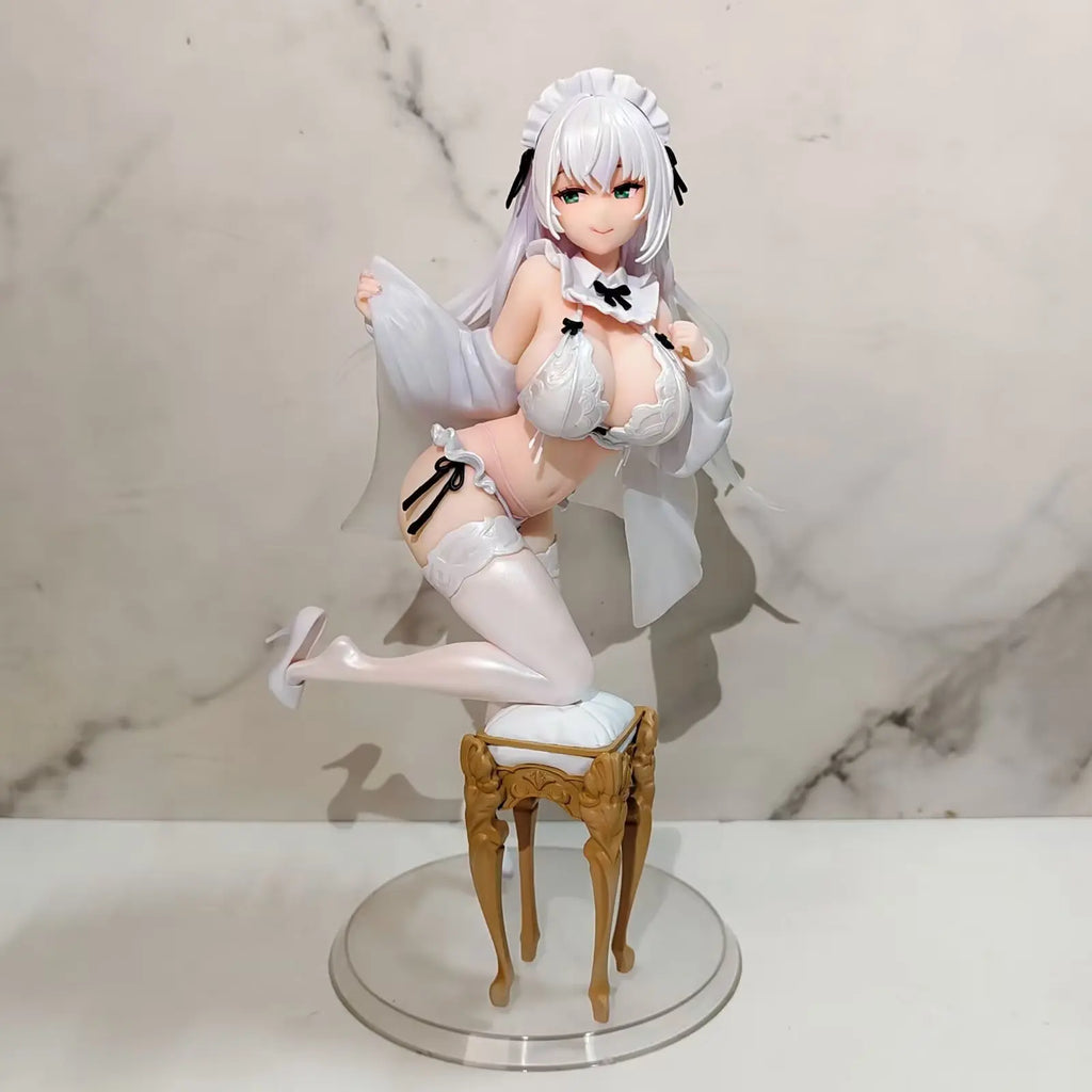 26cm Anime Girl Chair Kneeling Pose Action Figure Model Statue for Desktop Decoration Collectible Robot Toy