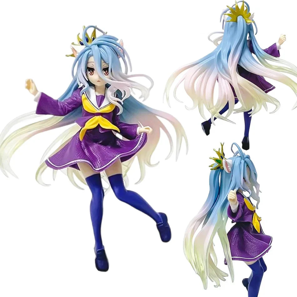 Anime NGNL No Game No Life White " 18.5CM Shiro PVC Model Action Figures Model Collection Ornament Toy Holiday Gif In stock Hot