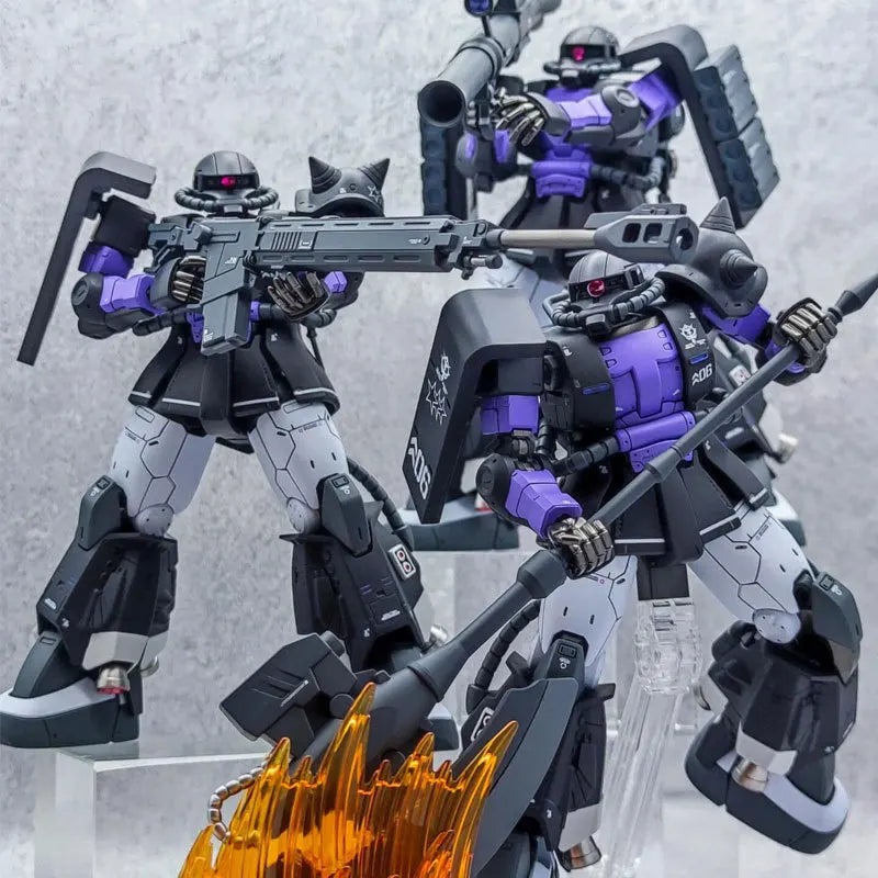 Gaogao Zaku Ms-06R-1A Assembly Model Action Model Kit Hg 1/144 005 003 Zaku Ii High Sniper Rifle Axe Cannon Mobility Type Robot