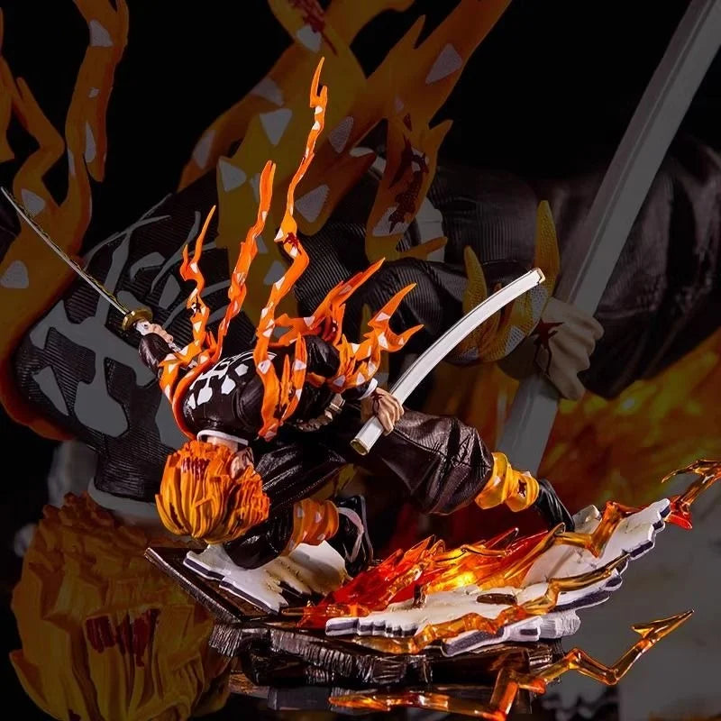 Demon Slayer Zenitsu Agatsuma Donnerschwert Atmung PVC Anime Figur Modell Statue Leuchtende Sammlung Desktop Dekoration