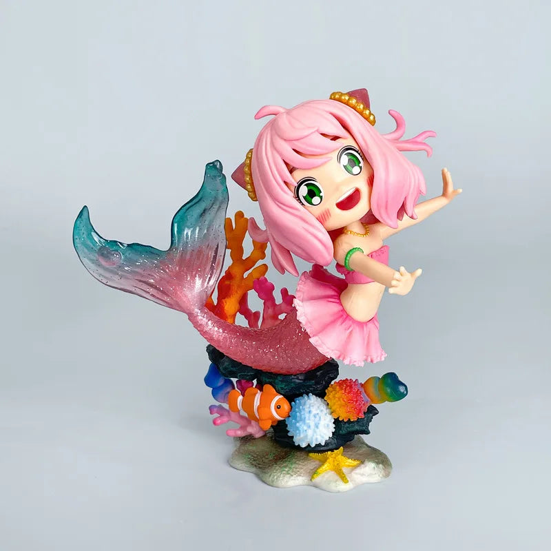 Mermaid Anya Gk Anime Figure Model Kit Desktop Ornament Cute Doll Statue Computer Case Decoration Collectible Trendy Toy Gifts