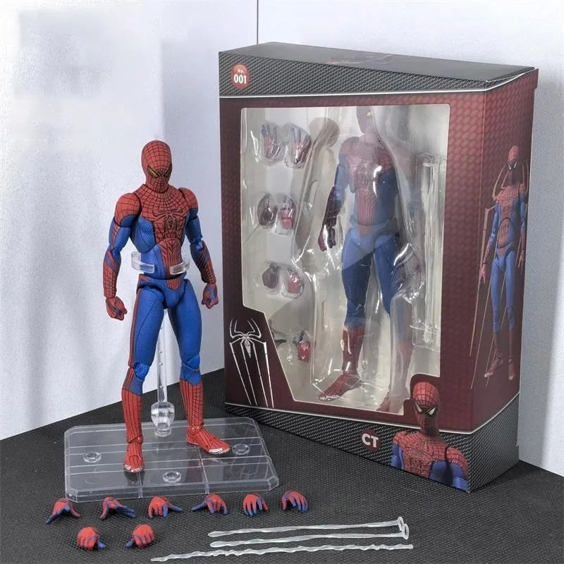 New Ct Toys Mafex 001 Spiderman Action Figure - Peter Parker the Amazing Spider-Man Anime Figurine Customized Collectible Toy