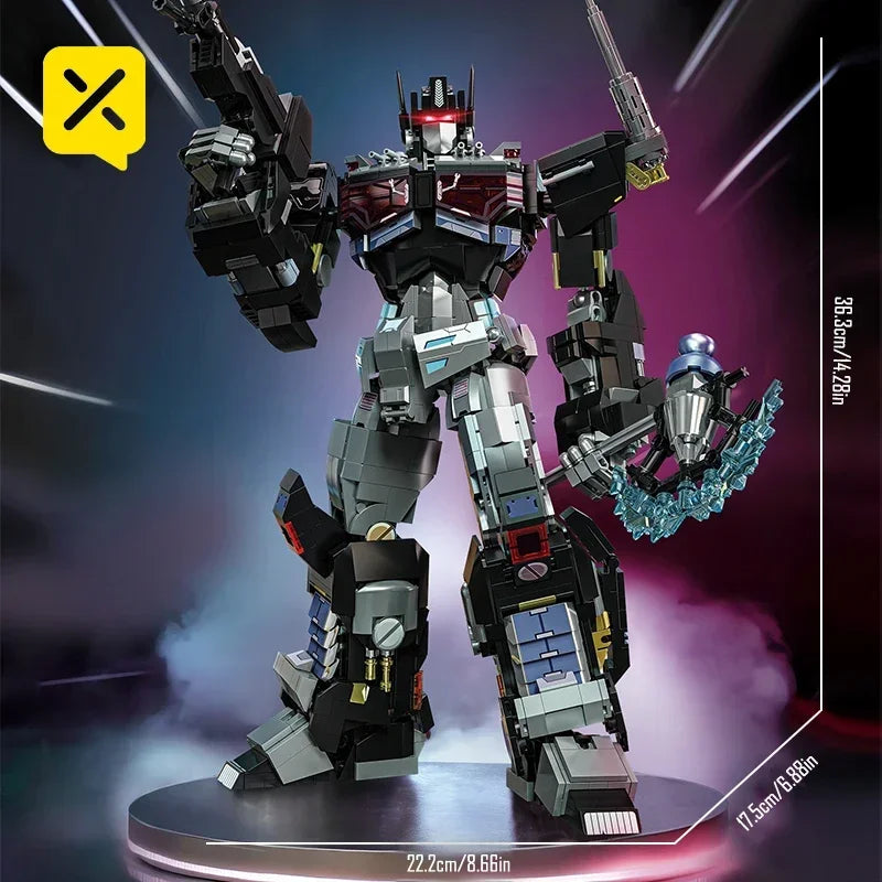 Optimus Prime Knight Transformer Roboter Bausteine Erwachsenen Sammlerstück LED Licht Verformung Spielzeug Action Figur Modellbausatz Geschenke