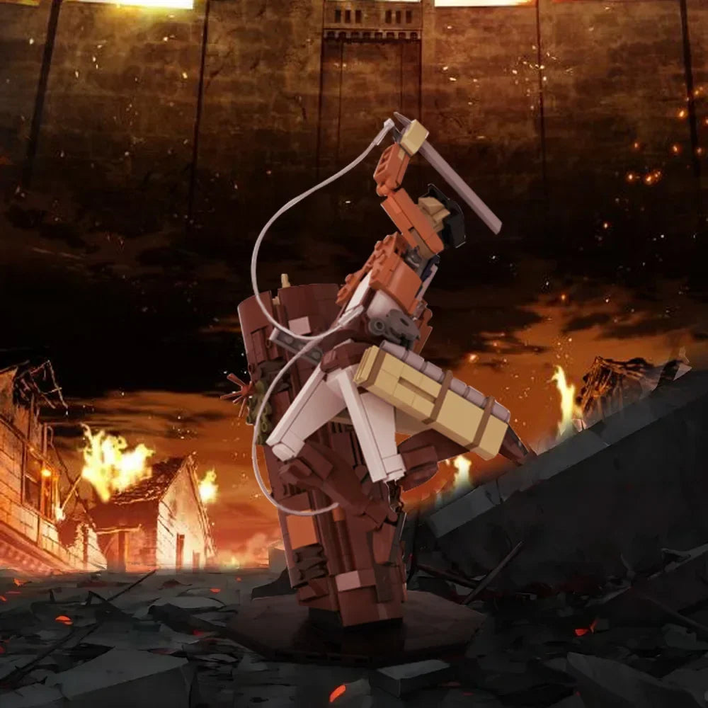Gobricks MOC Attack on Titan Action Figure Levi Ackerman Bricks Model Attack on Titan Movie Levi Ackerman Building Blocks