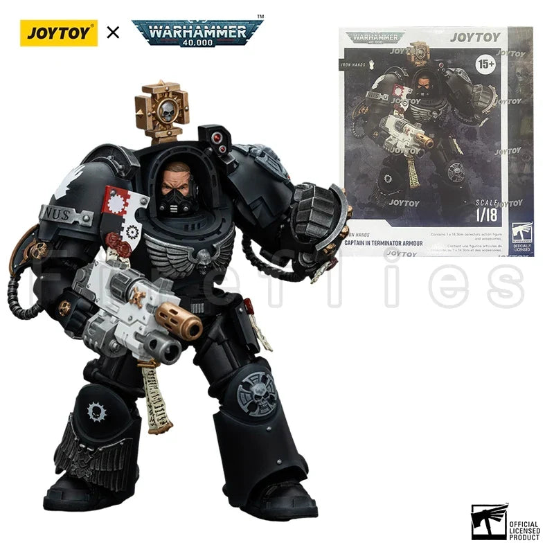 1/18 JOYTOY Action Figure 40K Iron Hands Captain in Terminator Armour Anime Model Toy