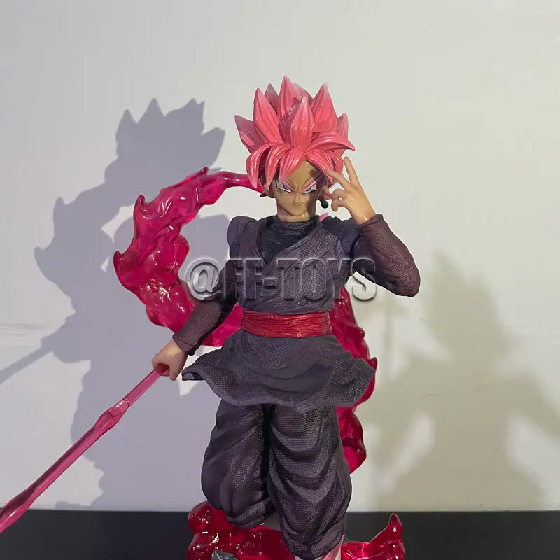 28CM Dragon Ball Z Zamasu Figure Black Goku PVC Action Figures GK Statue with Light Base Collection Model Toys for Children Gift